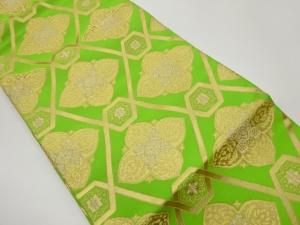 変わり亀甲に花葉模様織出し名古屋帯